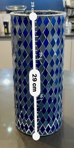 Large cut glass blue - blue, vase