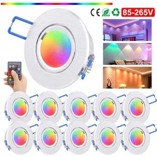 3W RGB Dimmable LED Downlight Colour Changing Recessed Spotlight Ceiling Light