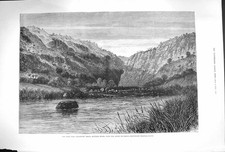 Original Old Antique Print 1879 Zulu War Fugitive'S Drift Buffalo River Melvill