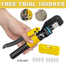 Hydraulic Crimper Set Crimping Tool Wire Battery Cable Lug Terminal 9 Dies
