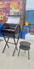 Small Professional Half Oil Drum BBQ Jerk Pan With Removable Legs Inc Postage