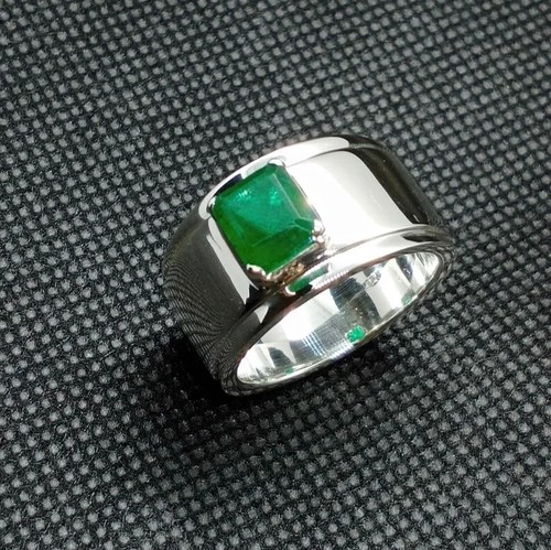 Men emerald ring 925 - emerald, ring,925