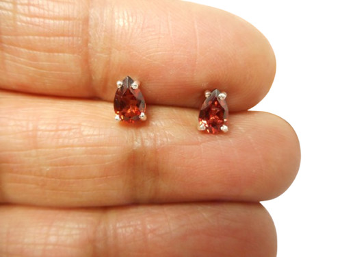 Small red garnet sterling - red,