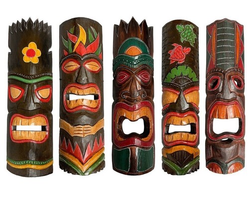 Hawaiian tiki mask - mask, wall