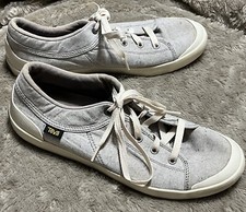 Teva Freewheel Slubby Gray Canvas Lace Up Athletic Sneakers 1019481 Womens Sz 11