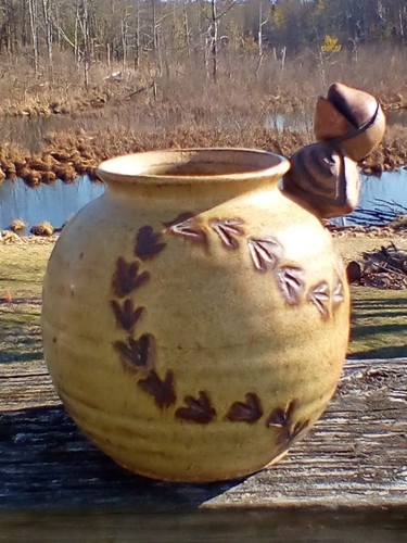 Studio pottery vase signed - vase,,
