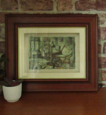 ANTON PIECK 3D Diorama Shadow Box "In Printing House" Large Framed Print Vintage