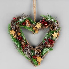 Prelit Heart Wreath 30cm LED