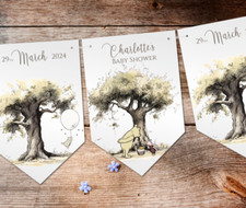 Personalised Winnie the Pooh Neutral Bunting Baby Shower Birthday, Christening