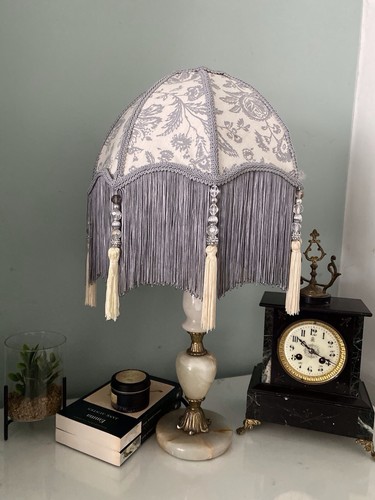Victorian fringed lampshade - fringed,