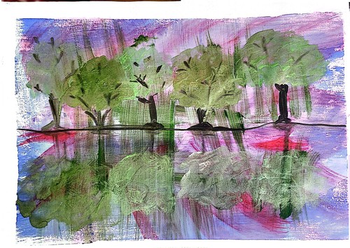 Trees across the pond - trees,