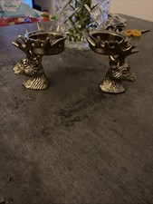 Kennet Turner Set of 2 Stags Head Silver Plated Tea light Holders