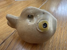Vintage folk art pottery fish - pottery,