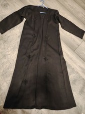Girls Black Beaded Abaya Dress
