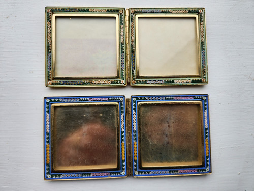 Pair antique italy micromosaic - pair,