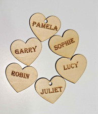 Personalised Engraved Wooden Hearts for Family Tree Wedding Guestbook-3cm Heart