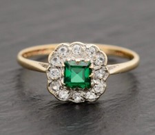 Vintage 9ct Yellow Gold & Lab