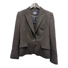 AQUASCUTUM Black Wool Blend Single Breasted Fitted Blazer Jacket UK14 S40 