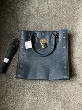 Avon Signature Collection Frankie  Navy Gold Trims Handbag With Long Strap New