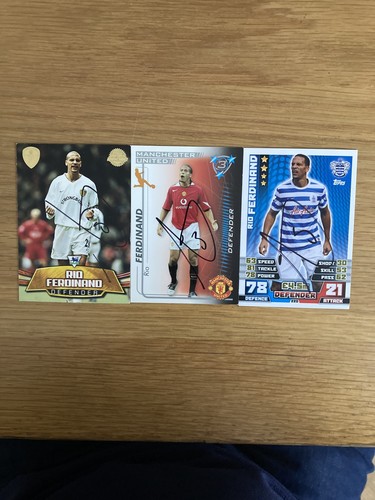 Rio ferdinand signed cards - signed,
