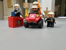 LEGO Duplo Fire Rescue Bundle with Vehicle Firemen Minifigures axes And Flame