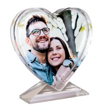 Personalised Love Heart Photo Crystal Glass Block