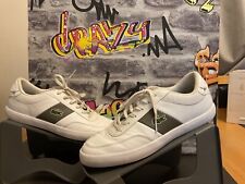 Lacoste Trainers Mens Size UK8 Court Master White Leather Lace Up Low Shoes🔥