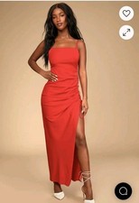 Bnwt Lulus Women Red Midi Dress Size XL