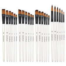 Paint Brush Set Round Flat