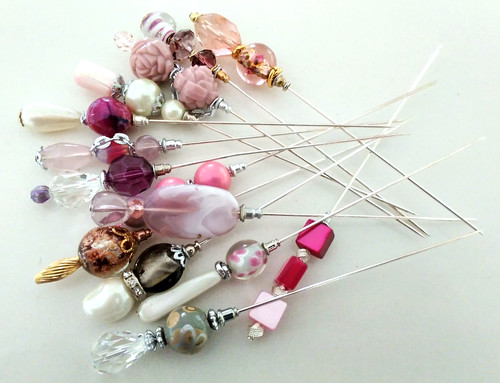 Vintage bead hat pins - vintage,