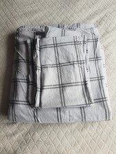Primark Supersoft 100% cotton - Double size duvet cover set - white, grey check