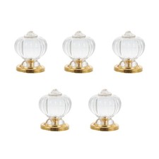  5 Pcs Crystal Handles for Drawers Cabinet Door Pulls Clear Knobs