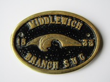 Canal Boat  - Brass Plaque