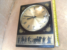 VINTAGE  WEIMAR WORKING MOVEMENT BATTERY WALL CLOCK TICKING
