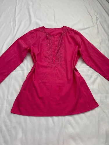 Pink sequin kaftan tunic - pink,