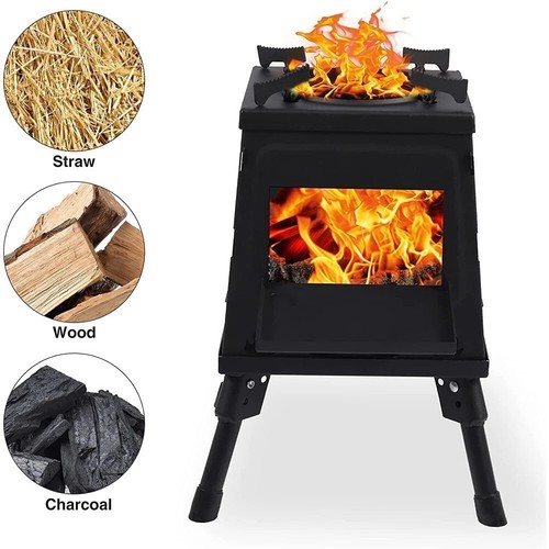 Folding wood burning camp - wood,