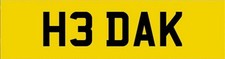 H3 DAK Cherished/Private/Personalised number plate, Assignment fee already paid
