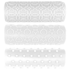 3 Pcs Pottery Texture Polymer Clay Roller Tool Set Jewelry Tools Embossing