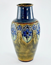 ANTIQUE ROYAL DOULTON 8133 STONEWARE VASE 21cm c1920 LILY PARTINGTON