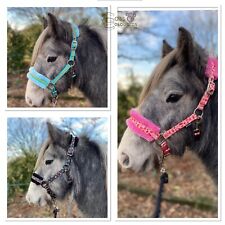 MINI  & SHETLAND SIZE FLUFFY HEADCOLLAR, PINK, TURQUOISE, BLACK *FREE POSTAGE*