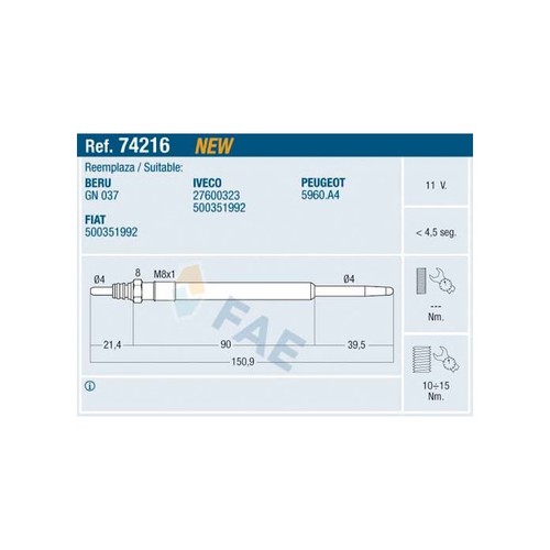 Glow plug for fiat ducato - glow,
