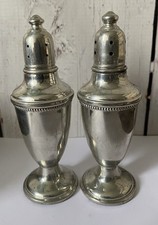 Vintage Empire Pewter Salt and Pepper Shakers 13cm Tall