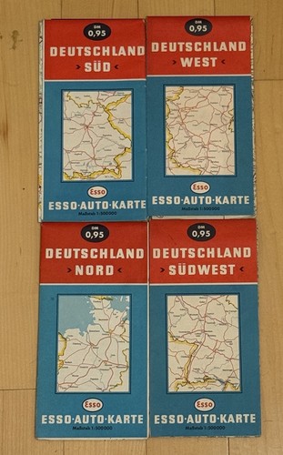 Vtg esso auto karte - auto-karte, germany
