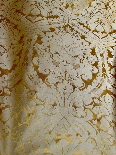 Cream damask print upholstery - print,