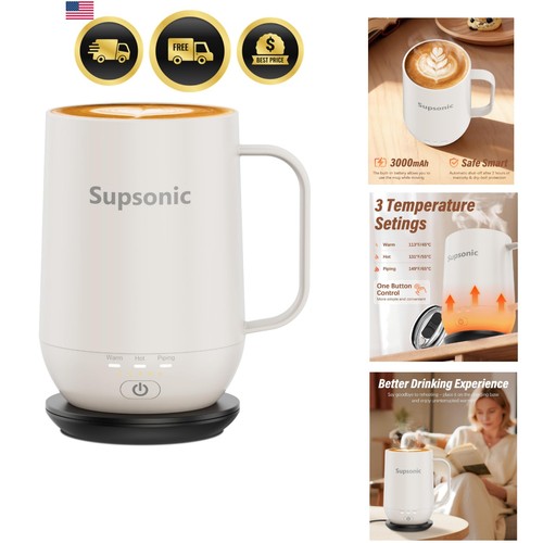 Self heating coffee mug - coffee, 16oz