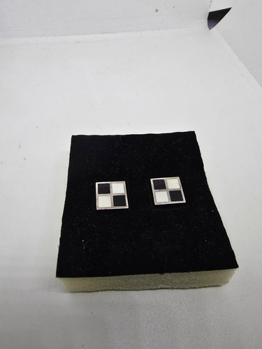 Vintage checkerboard cufflinks - vintage,