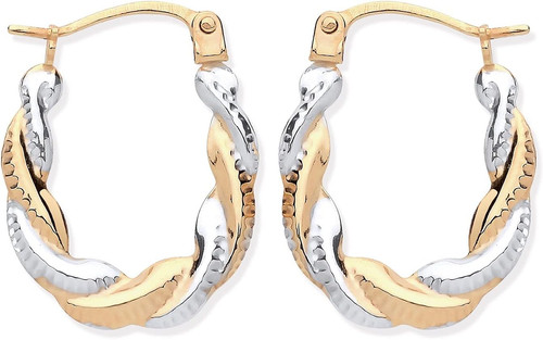 9ct yellow white gold - gold, creole