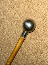 Vintage Military Show Cane / Swagger Stick - Hallmarked 1969 Silver Ball Top
