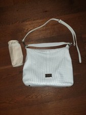 Beautiful Pitterpac Designer Genuine Leather Baby Changing Bag, White -Excellent