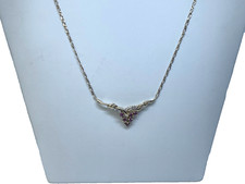 Ruby and Diamond Necklace 9ct Gold Ruby Necklace Gold Diamond Necklace